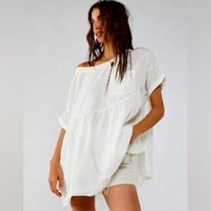 Free People White Tunic Top